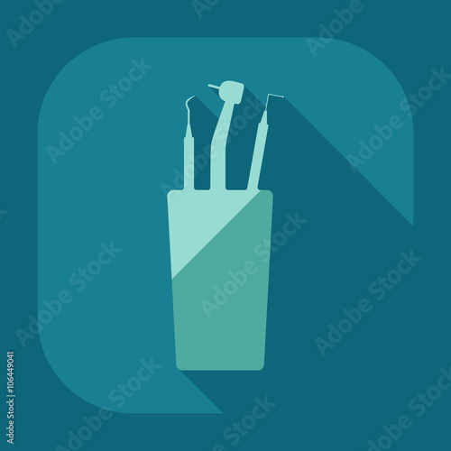 Flat modern design with shadow dentist tool
