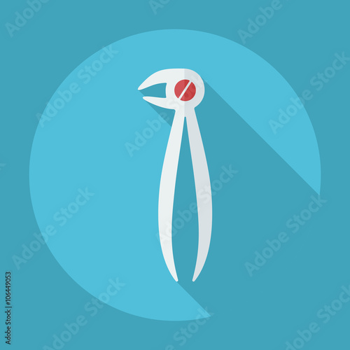 Flat modern design with shadow dental pliers