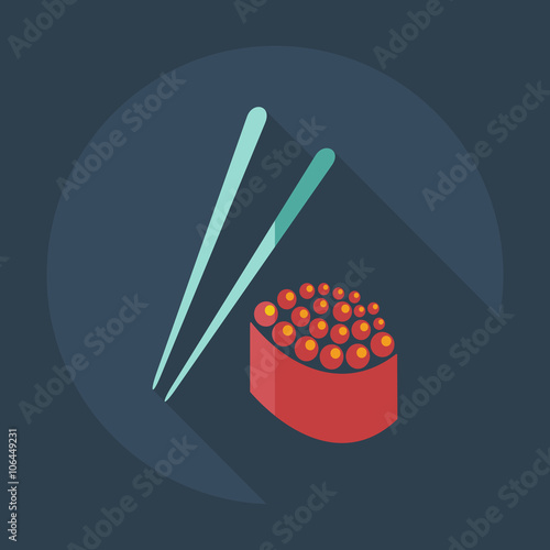 Flat modern design with shadow icons Japanese sushi