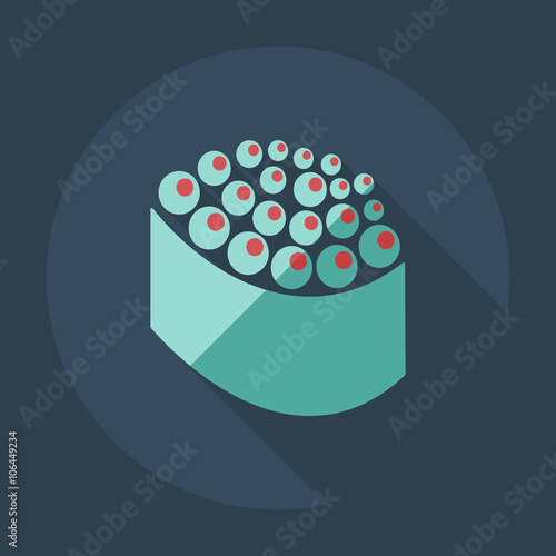 Flat modern design with shadow icons Japanese sushi