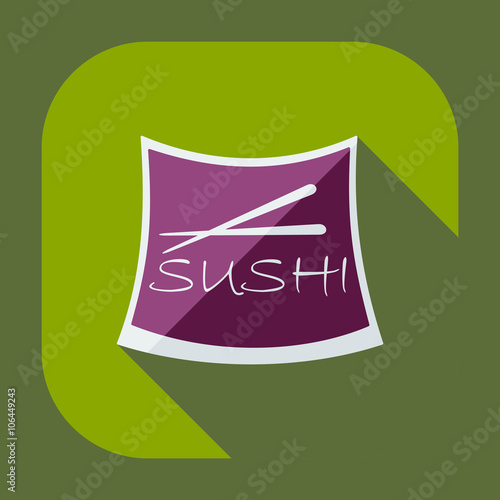 Flat modern design with shadow icons Japanese sushi