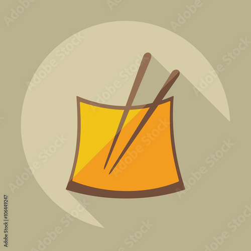 Flat modern design with shadow icons Japanese sushi