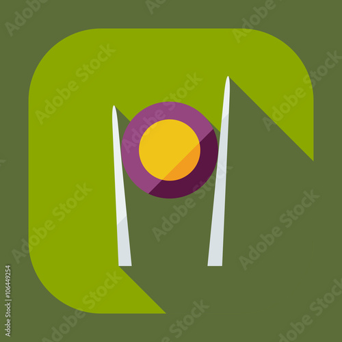 Flat modern design with shadow icons Japanese sushi