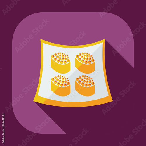 Flat modern design with shadow icons Japanese sushi