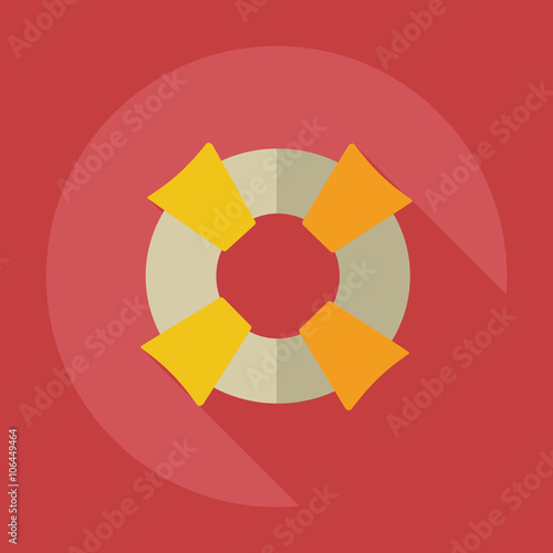 Flat modern design with shadow icons life preserver