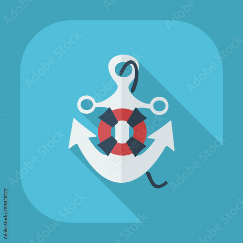 Flat modern design with shadow icons anchor