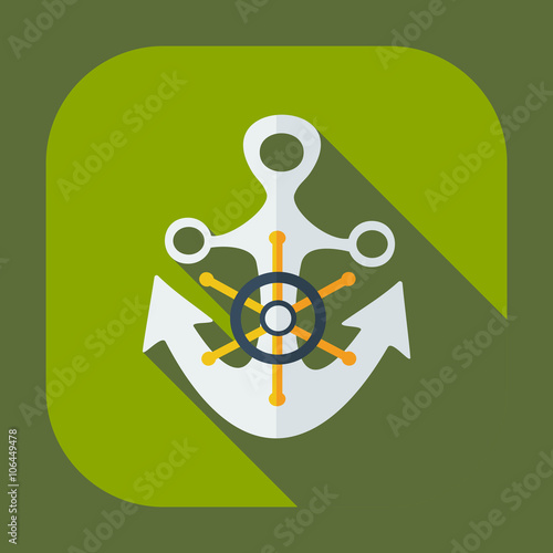 Flat modern design with shadow icons anchor
