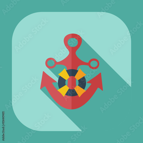 Flat modern design with shadow icons anchor