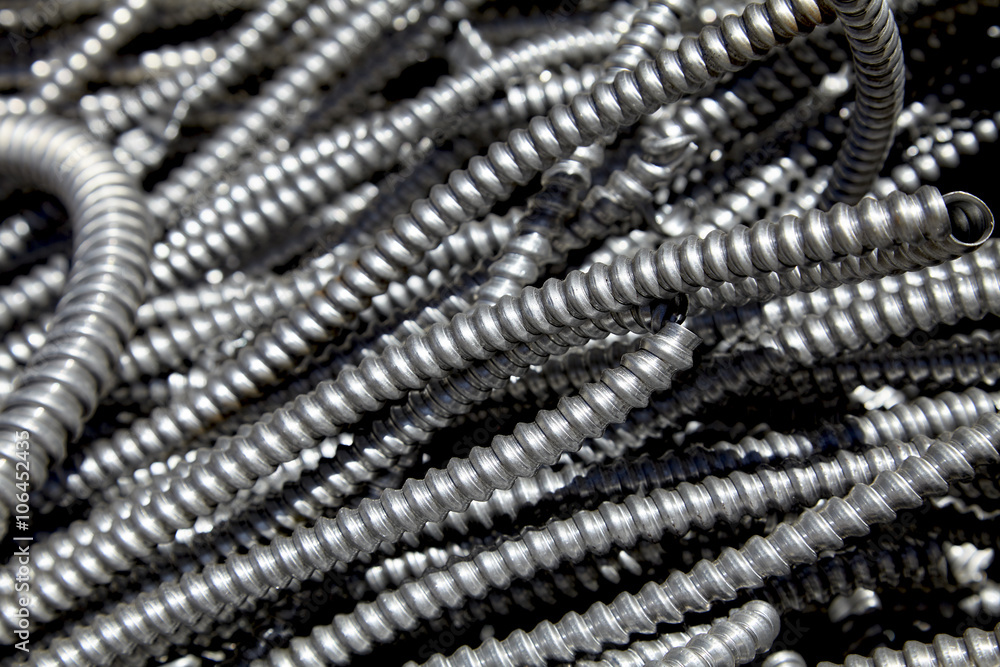 Scrap metal electrical flex conduit for recycling Scrap metal electrical flex conduit for recycling