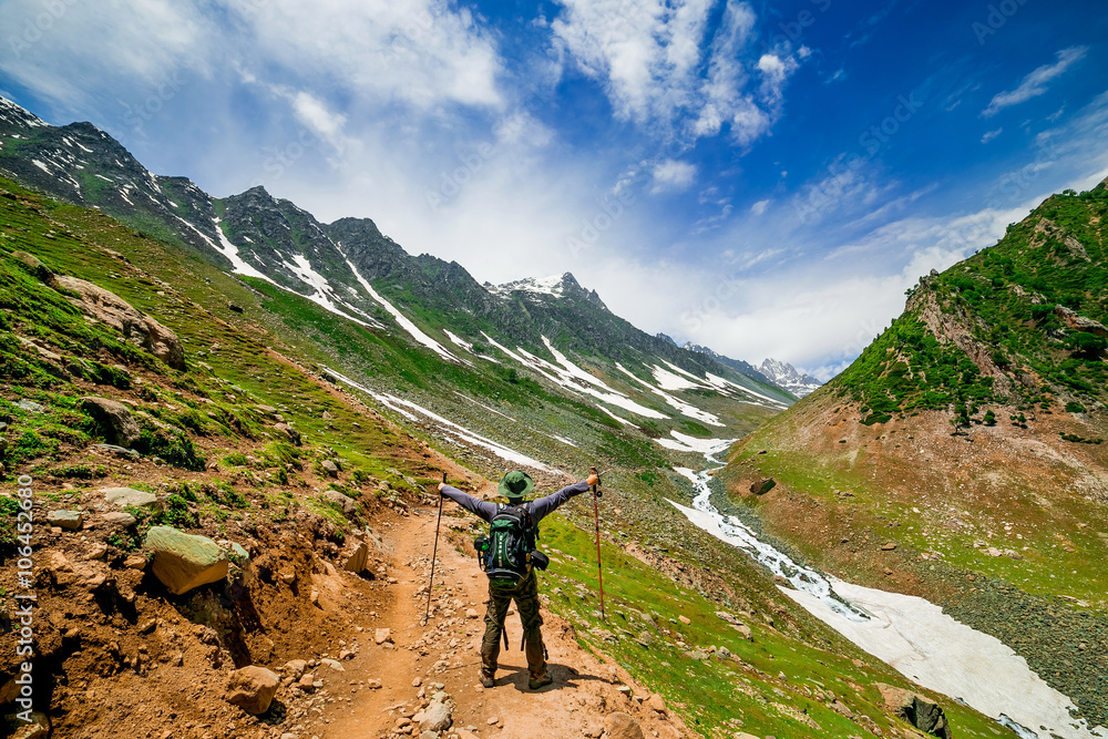 Hiking on Sonamarg mountain, Kashmir India Hiking on Sonamarg mountain, Kashmir India