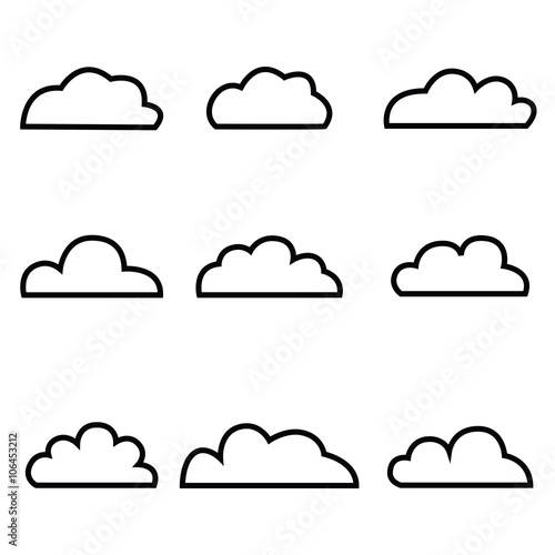 Vector cloud icons set