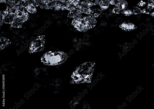 Diamonds on black background.