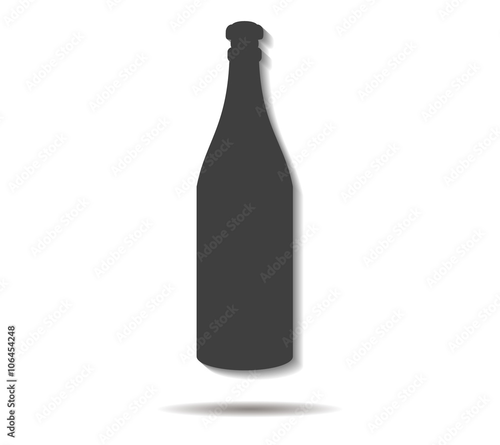 bottle double shadow icon vector bottle double shadow icon vector