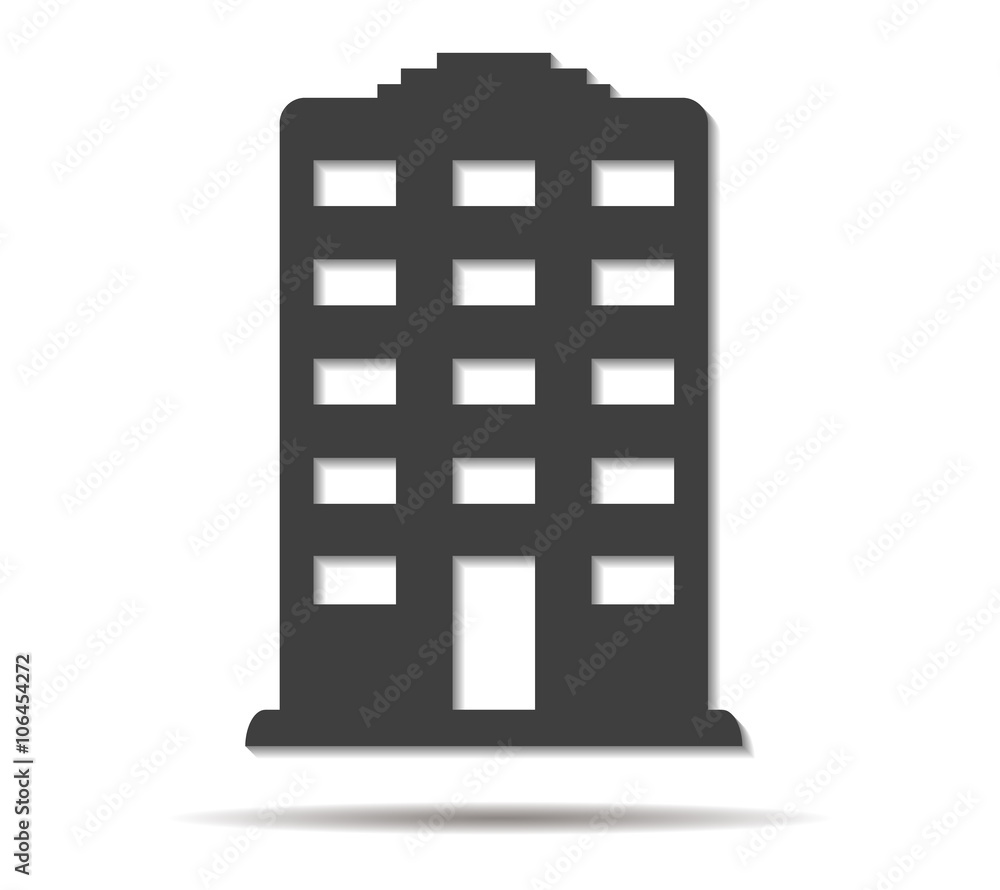 building double shadow icon vector building double shadow icon vector