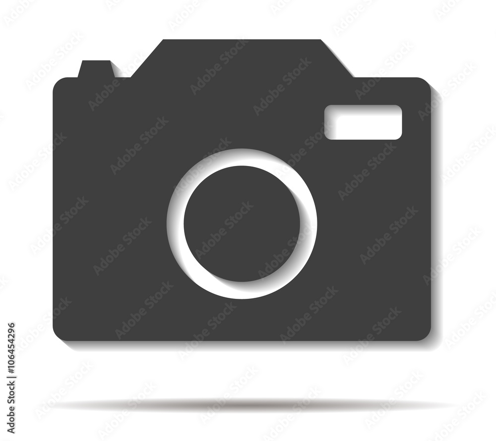 camera double shadow icon vector camera double shadow icon vector