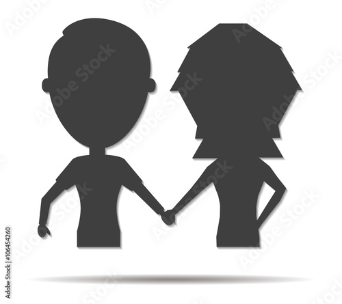 boyfriends double shadow icon vector