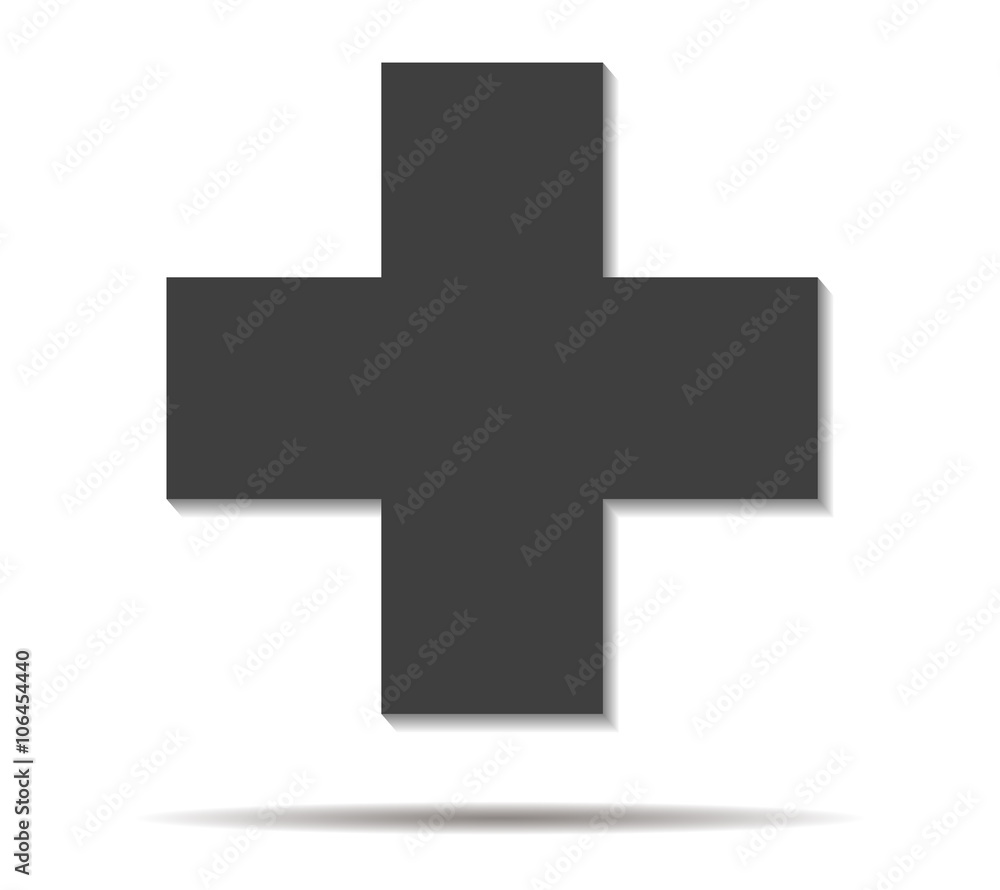 cross double shadow icon vector cross double shadow icon vector