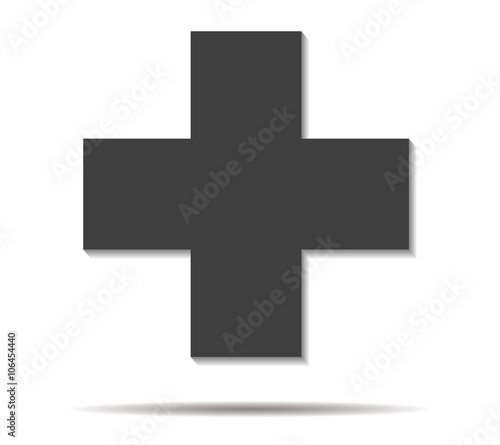 cross double shadow icon vector