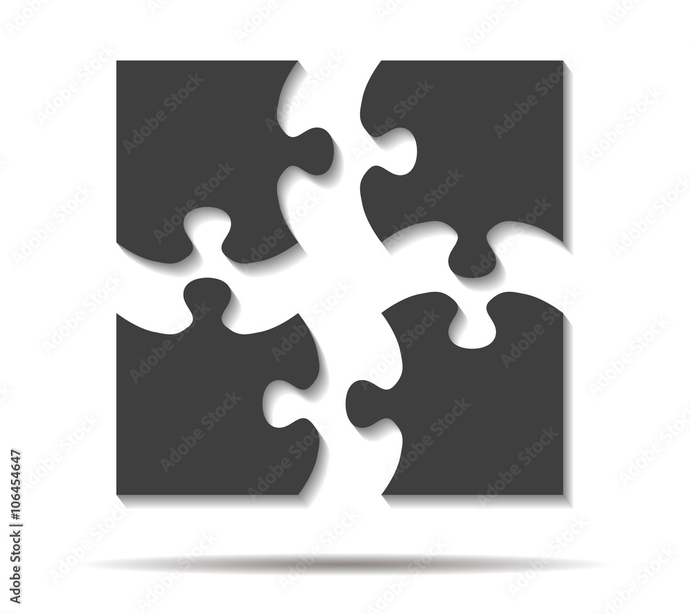 four pieces double shadow icon vector four pieces double shadow icon vector
