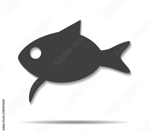 fish double shadow icon vector