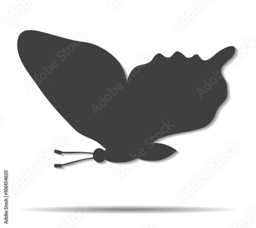 fly butterfly double shadow icon vector