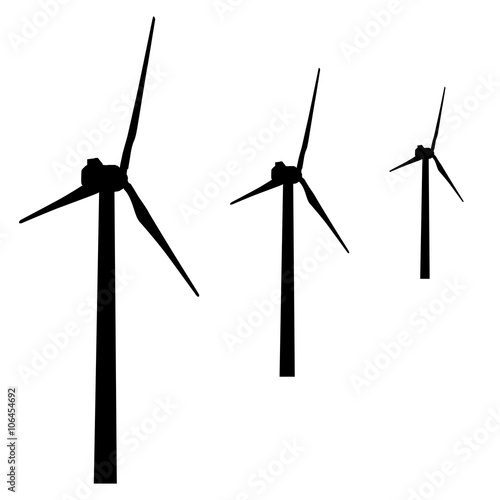 windmills for electric power production.  vector illustration