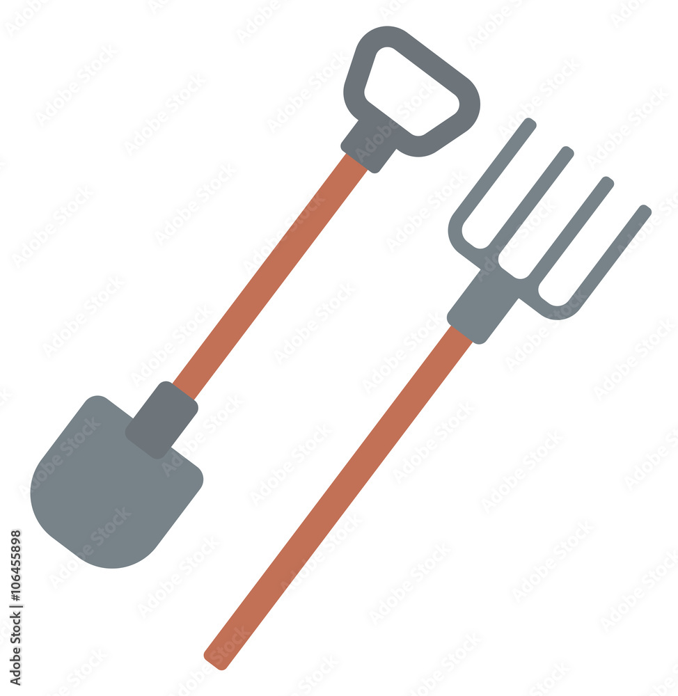 Agricultural shovel and pitchfork. Agricultural shovel and pitchfork.