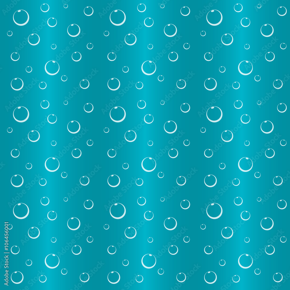 Bubbles in water seamless background.