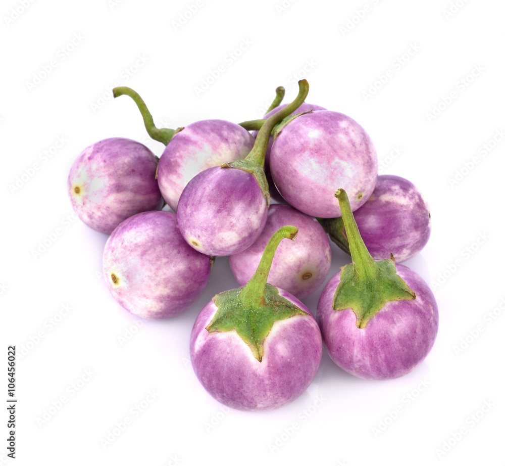 Purple Brinjal  isolated on the white background