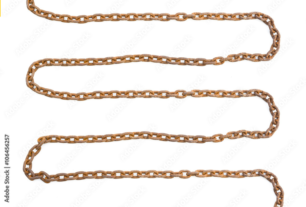 Chain rusty isolated on white color Chain rusty isolated on white color