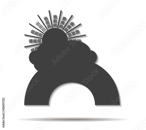 rainbow double shadow icon vector
