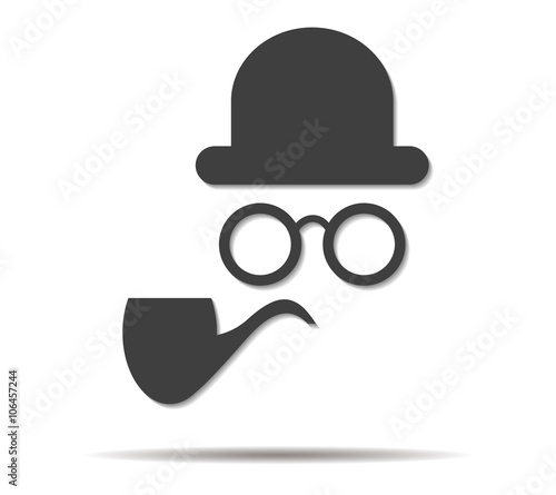 silhouette detective double shadow icon vector