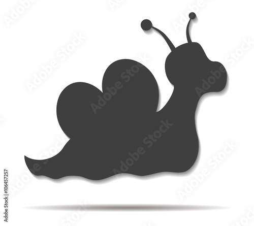 snail love double shadow icon vector