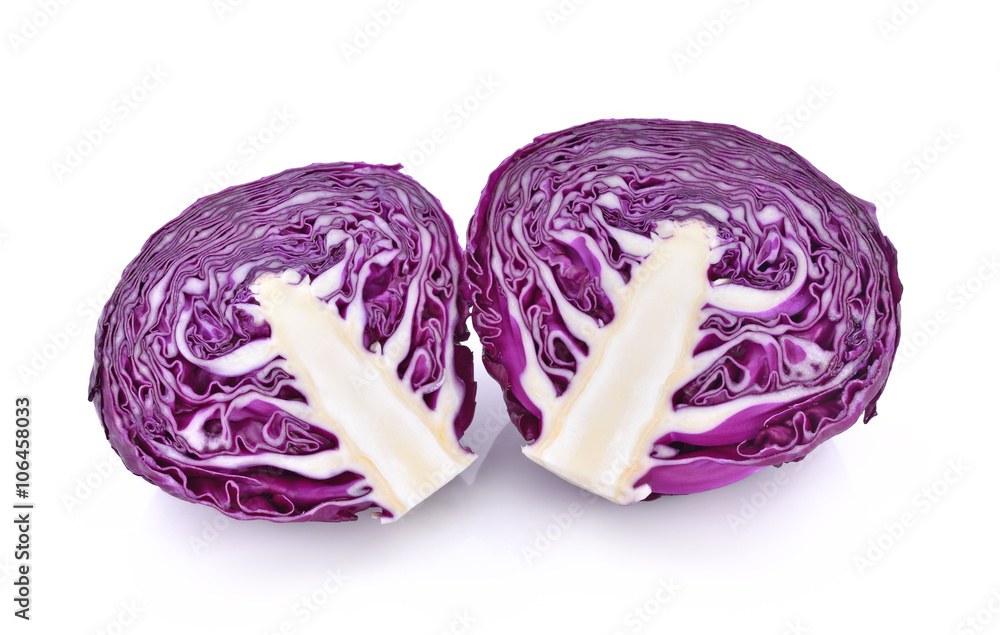 Obraz premium Red cabbage on white background
