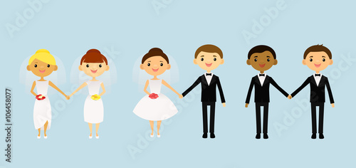 Three different married couples