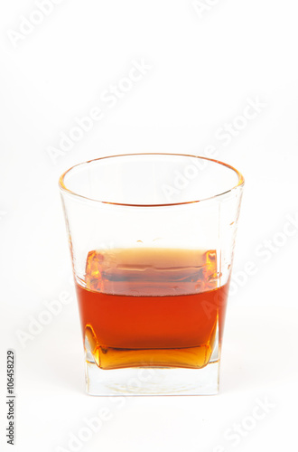 glass of elite brandy on a white background