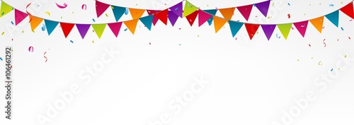 Birthday bunting flags, with confetti, colorful bunting ,birthday banner, birthday background, birthday party 