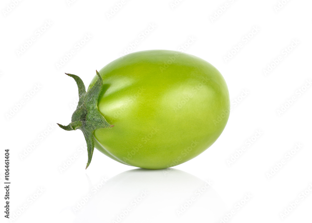 green tomato on white background green tomato on white background