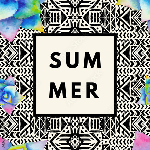 Summer hipster boho background