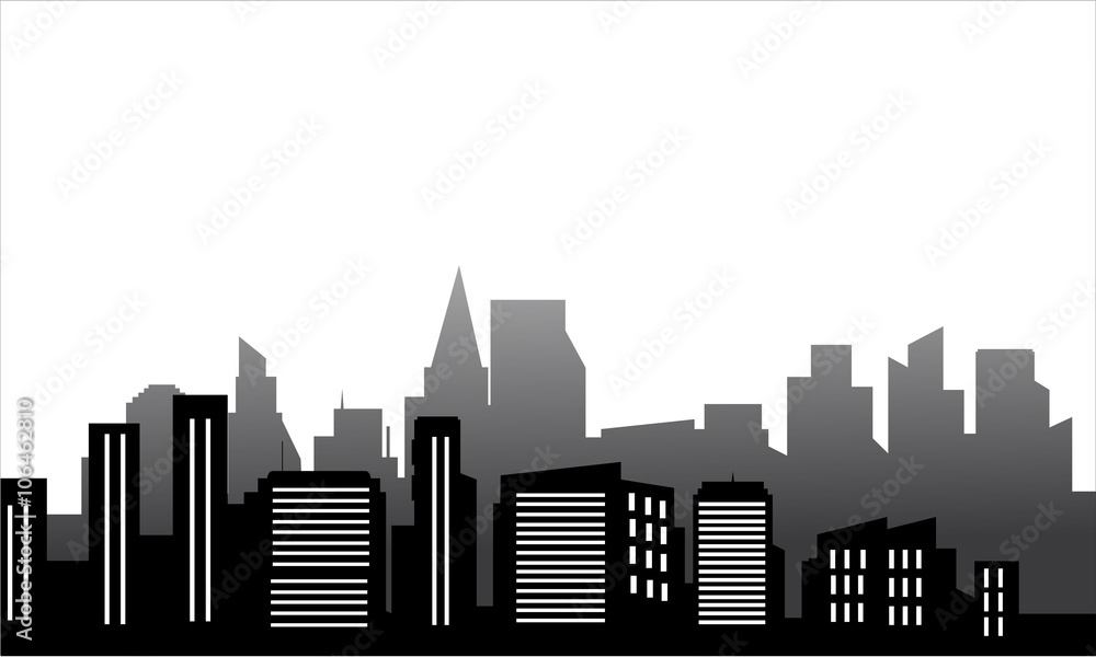 Fototapeta premium Silhouette of just a buildings