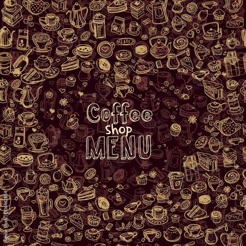 hand drawn coffee background