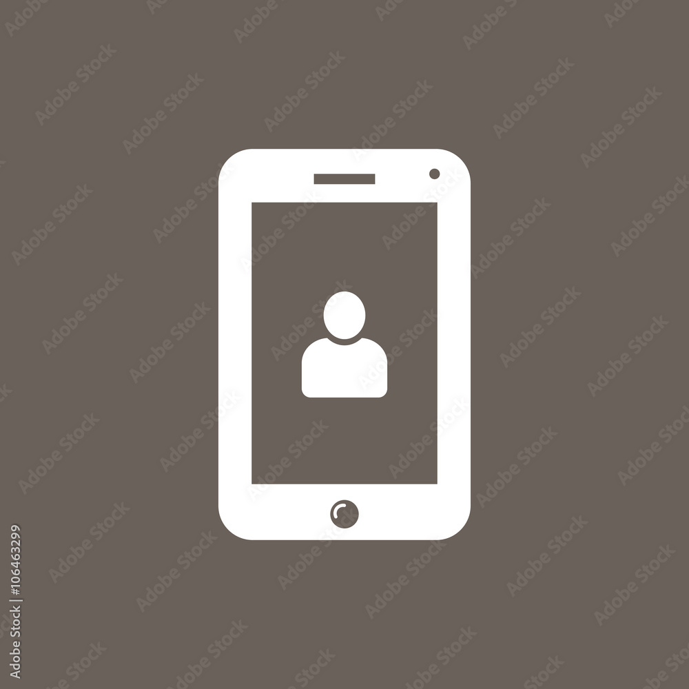 Mobile Phone With User Icon on Dark Gray Color. Eps-10. Mobile Phone With User Icon on Dark Gray Color. Eps-10.