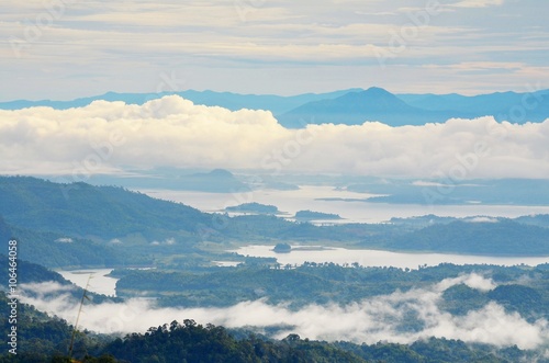 fog in the mountain view in thailand © suchalinee