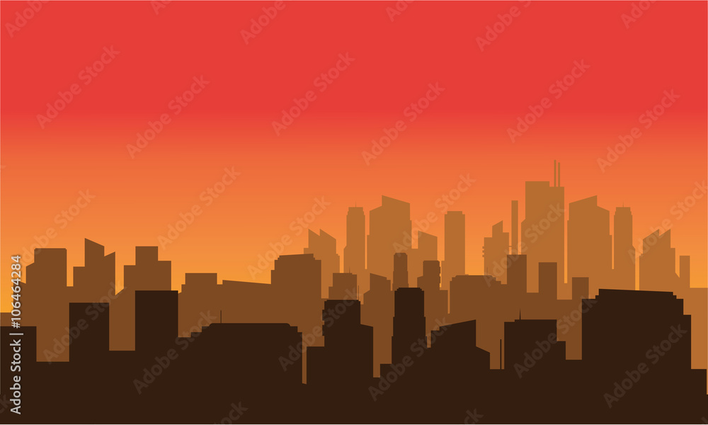 Silhouette of a very beautiful city
