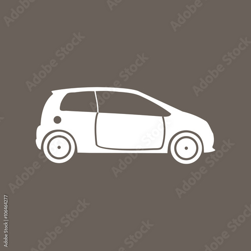 Car Icon on Dark Gray Color. Eps-10.