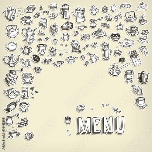 hand drawn coffee background