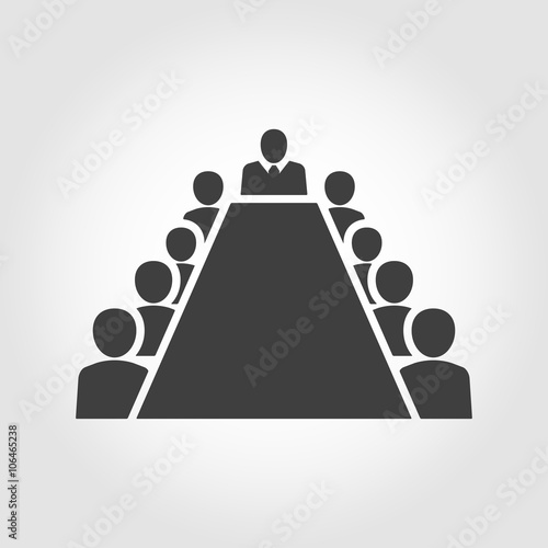 Board room members sitting around a table. Board Room Icon Object, Board Room Icon Picture, Board Room Icon Image - stock vector