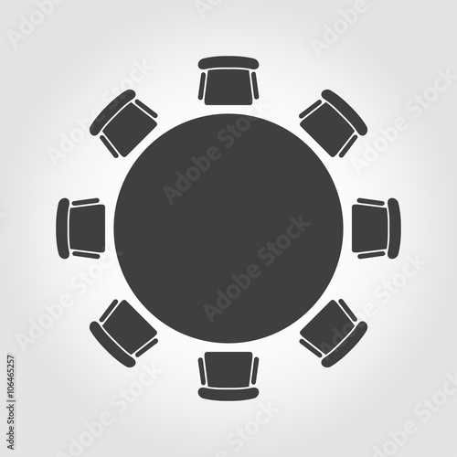 Vector round table icon. Round Table Icon Object, Round Table Icon Picture, Round Table Icon Image - stock vector