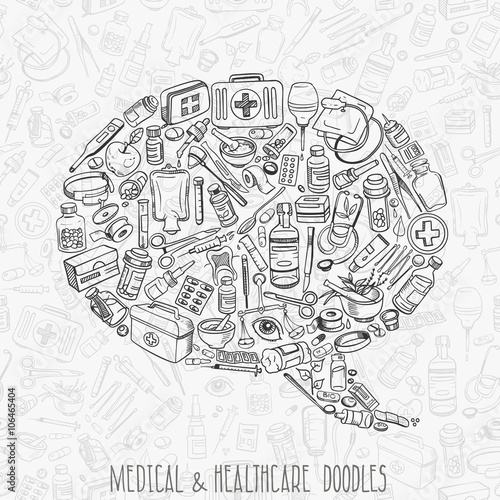 Health care hand drawn background