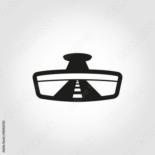 Vector black rear view icon. Rear View Icon Object, Rear View Icon Picture, Rear View Icon Image - stock vector